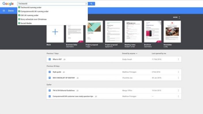 Google Docs la alternativa Cloud a Office 2016.